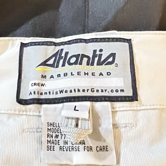 Atlantis WeatherGear Resolute Sailing Pants Men's Lg White/Black Deadstock NWT